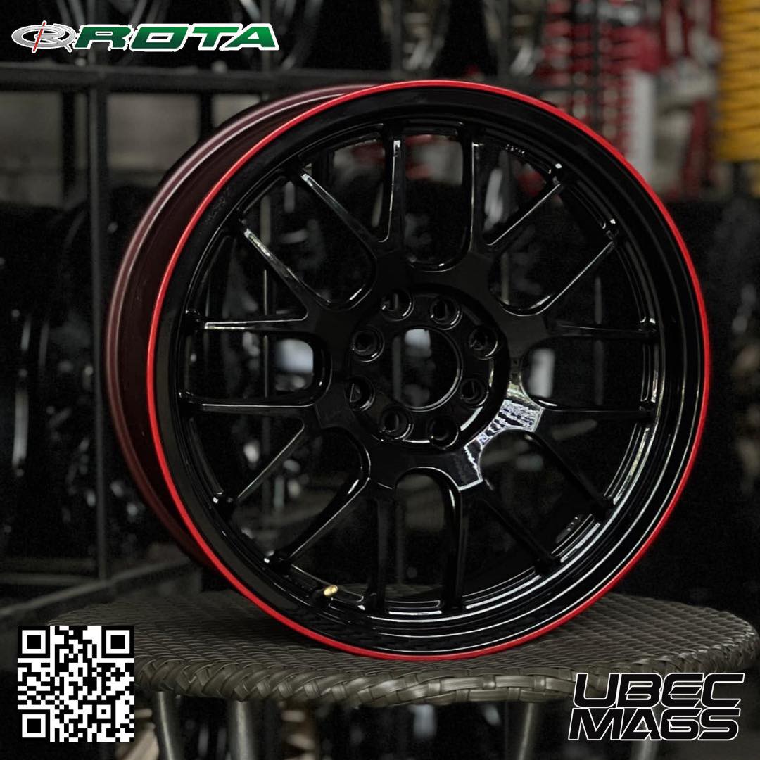 ROTA MXR-F 17X7.5X4H/100-114.3 YAMAHA BLACK with Red LIP