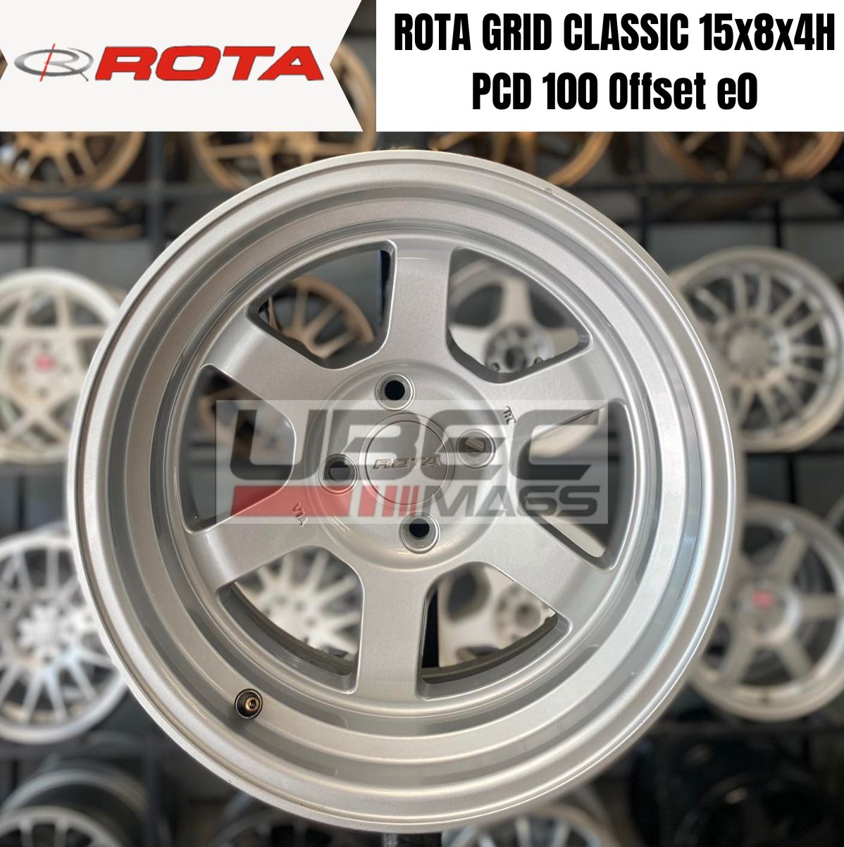 ROTA GRID CLASSIC 15X8X4H/100 Plain Silver