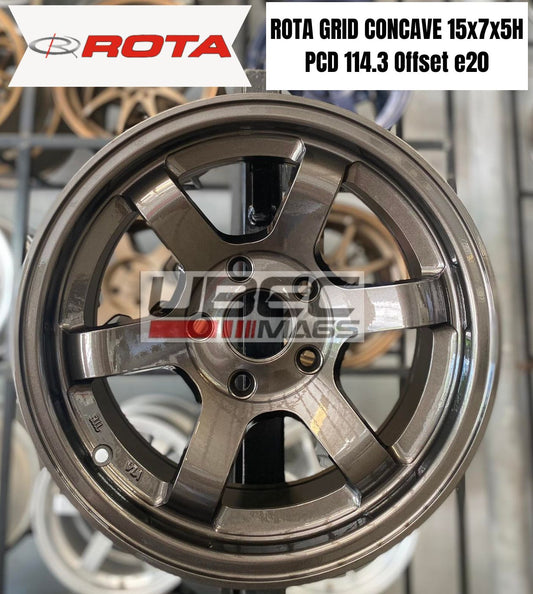 ROTA GRID CONCAVE 15X7X5H/114.3 Gun Metallic