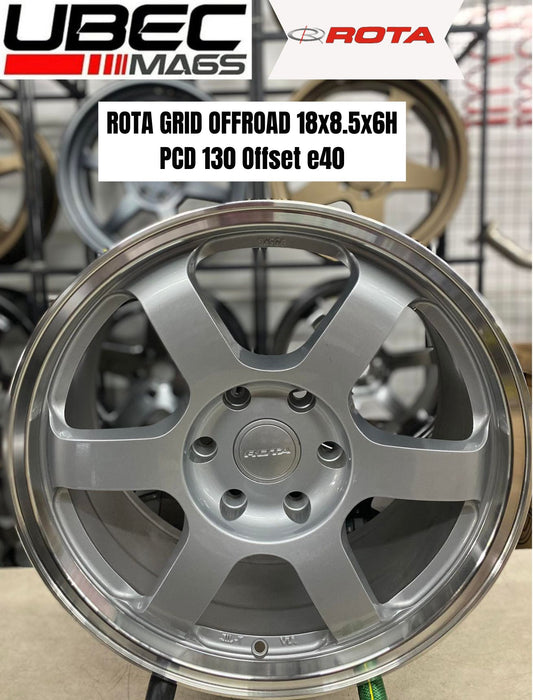 ROTA GRID OFFROAD 18X8.5X6H/130 RL PLAIN SILVER