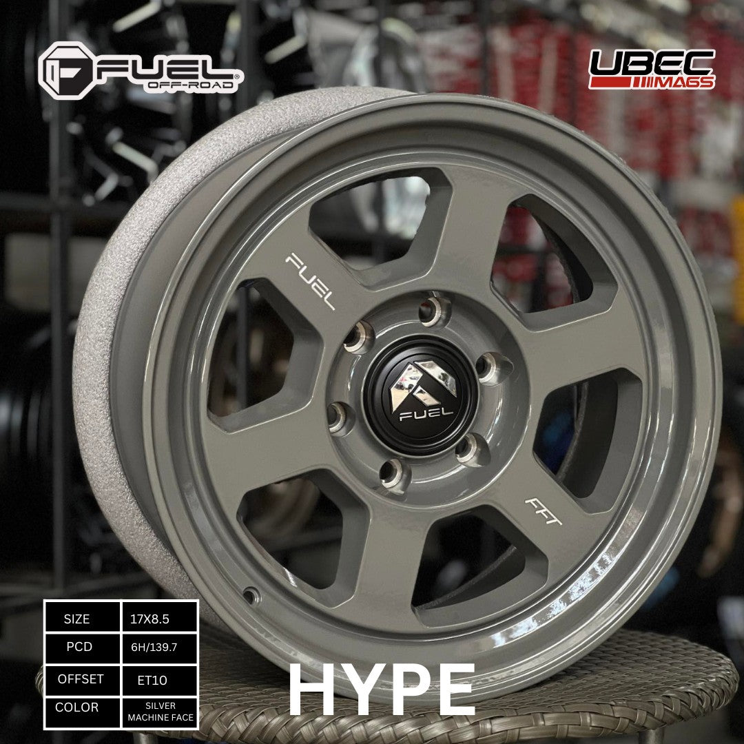 FUEL HYPE 17x8.5x6H/139.7 BATTLESHIP GREY ET FC860