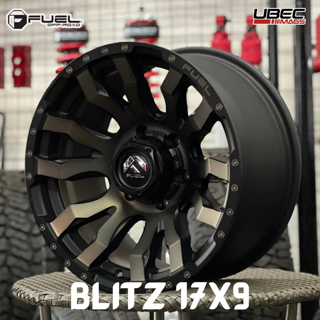 FUEL BLITZ 17X9X6H/139.7 MATTE BLACK MACHINE/TINT CLEAR ET 01 D674