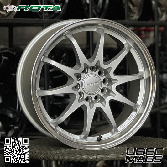 ROTA FIGHTER 10 17X8X5HX114/112 PLAIN SILVER R/L