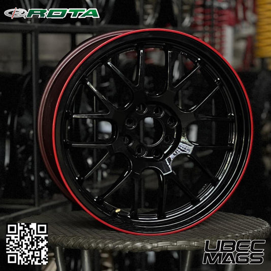 ROTA MXR-F 17X7.5X4H/100 YAMAHA BLACK with Red Leaf