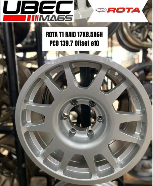 ROTA T1-RAID 17X8.5X6H/139.7 PLAIN SILVER