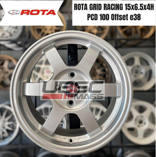 ROTA GRID RACING 15X6.5X4H/100 PLAIN SILVER