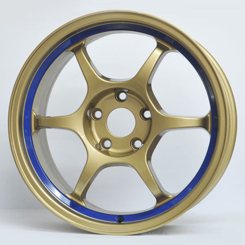 ROTA RMS-1 15X6.5X4/100 Gold w/ Blue