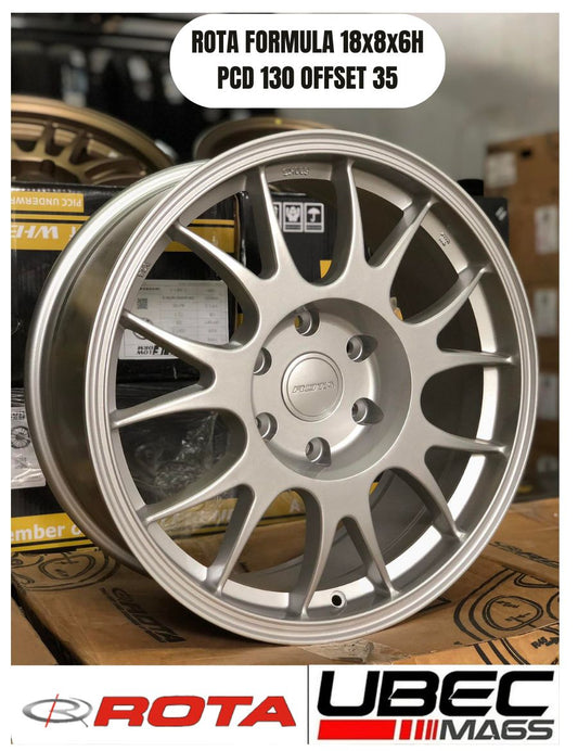 ROTA FORMULA 18X8X6H/130 Plain Silver