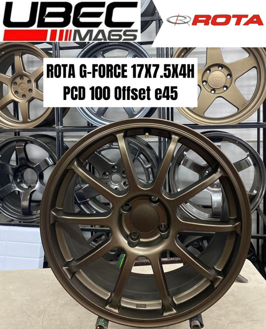 ROTA G-FORCE 17X7.5X4H/100 Speed Bronze Face