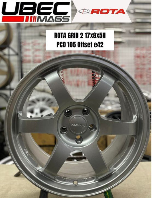 ROTA GRID 2 17X8X5H/105 Plain Silver