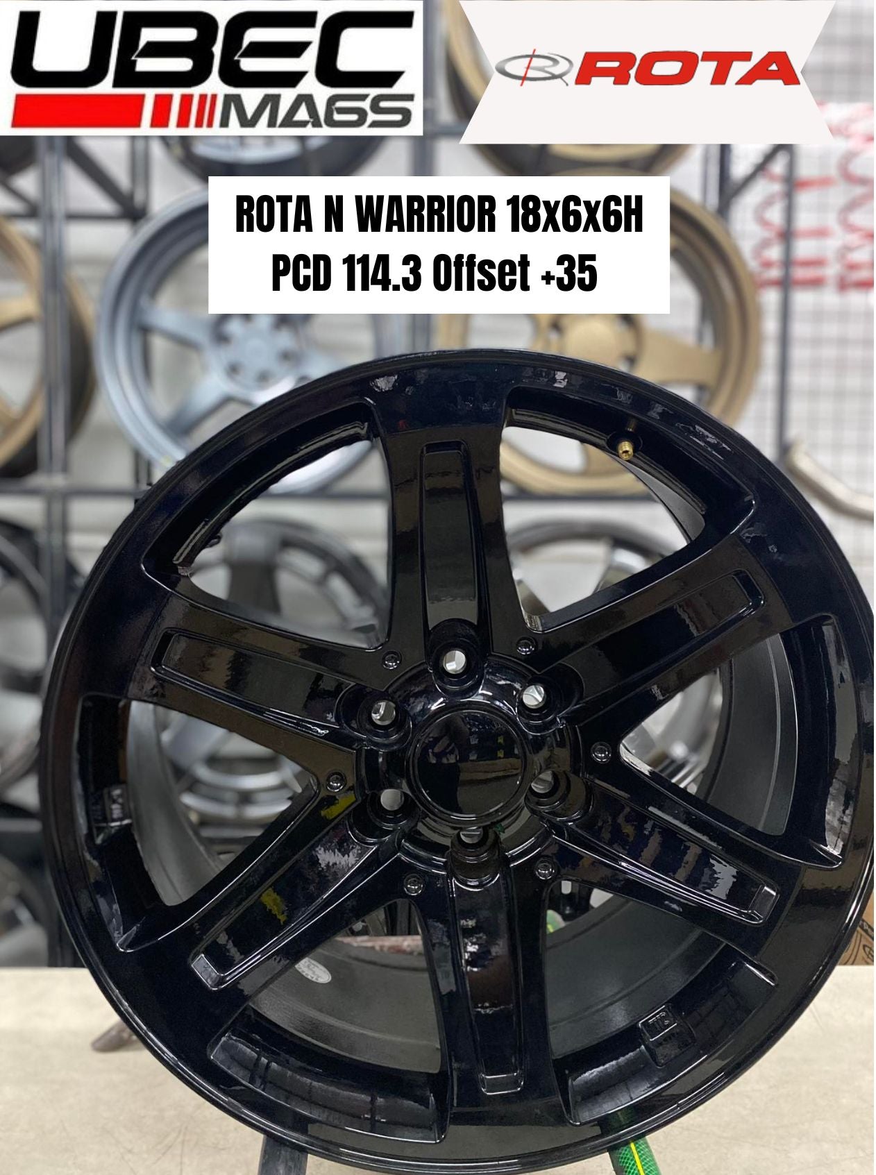 ROTA OEM N-WARRIOR 18X8X6H/114.3 Yamaha Black