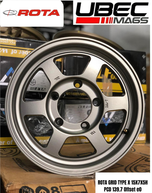 ROTA GRID TYPE X 15X7X5H/139.7 Matte Gray