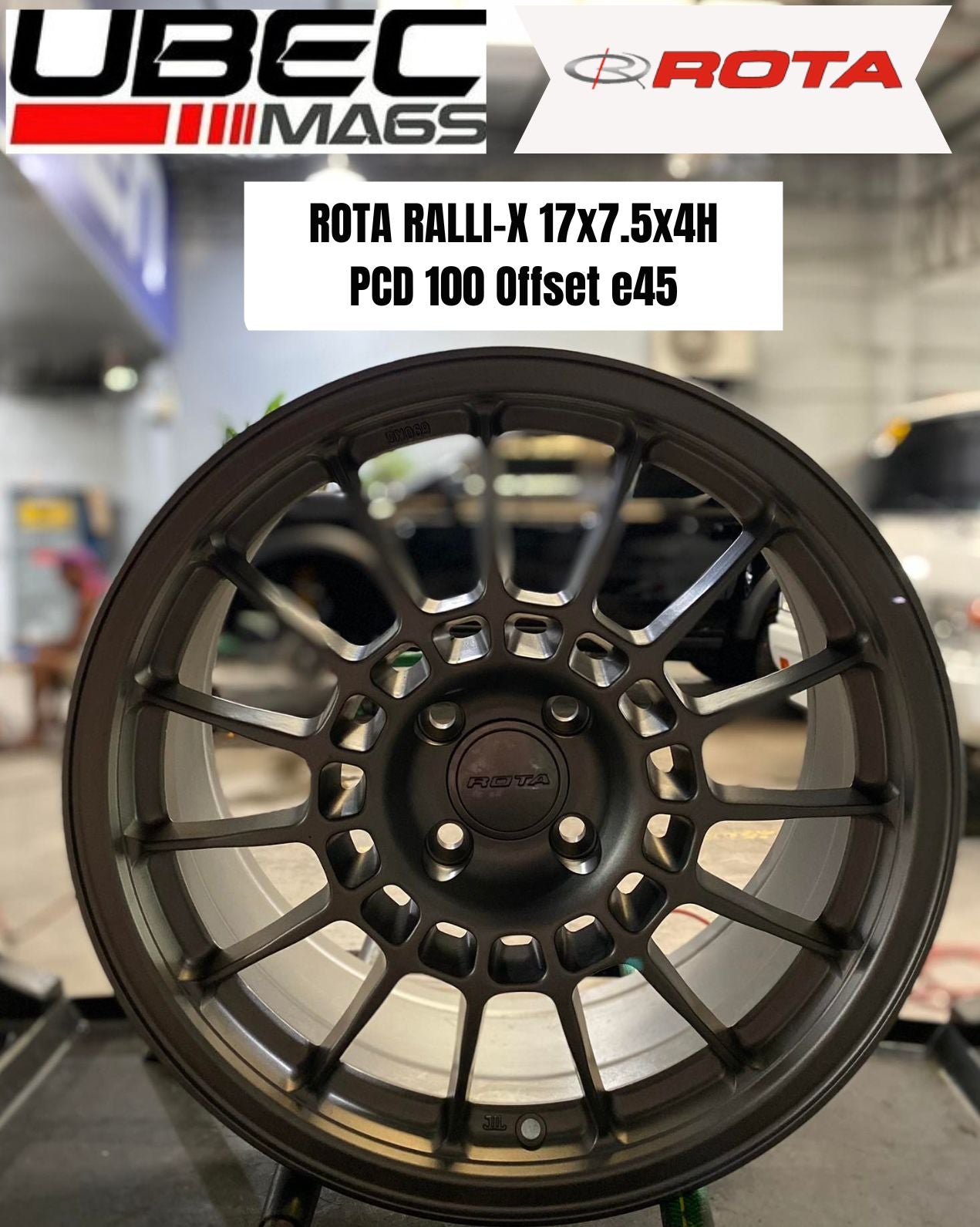 ROTA RALLI X 17X7.5X4H/100 Gun Metallic