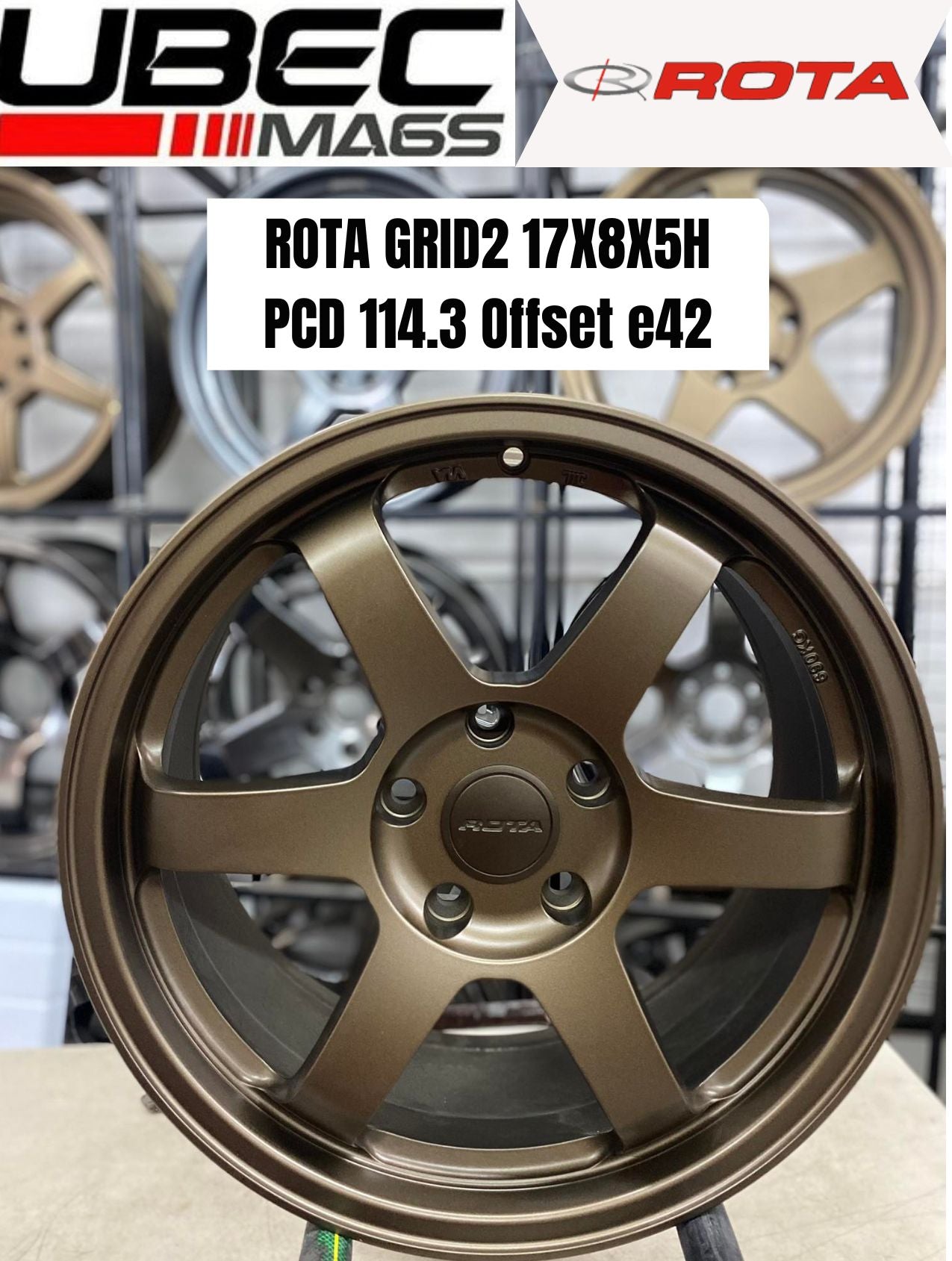 K Speed Rota Rims ROTA GRID 2 17X7.5X5H/114.3 Speed Bronze β UbecMags