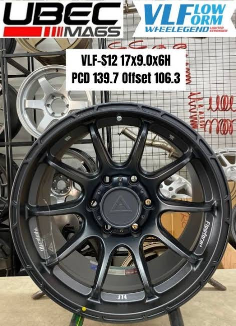 VLF-S12 FLOW FORM 17X9X6H/139.7 ET 0 MATTE GUNMETAL