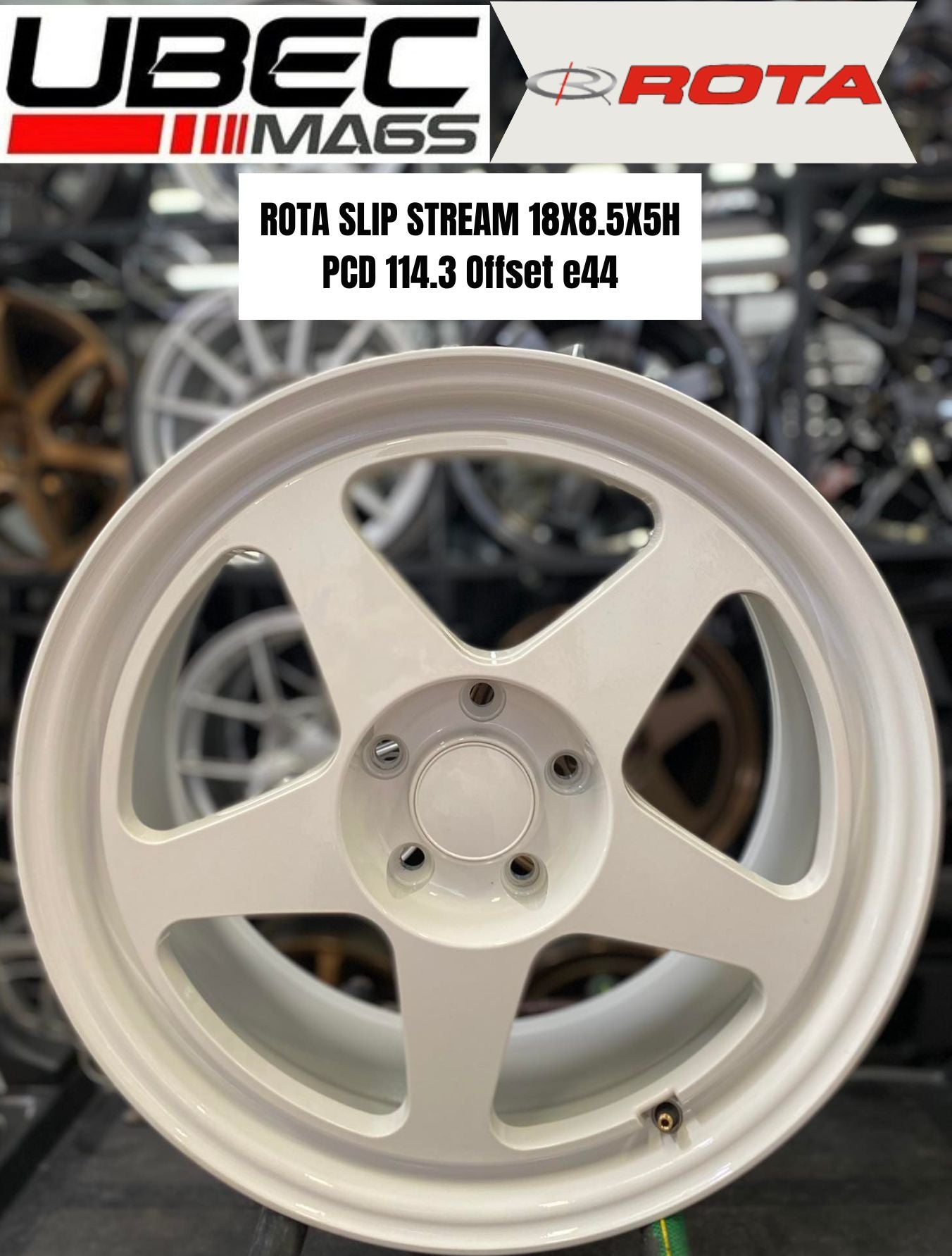 ROTA SLIP STREAM 18x8.5x5H/114.3 White