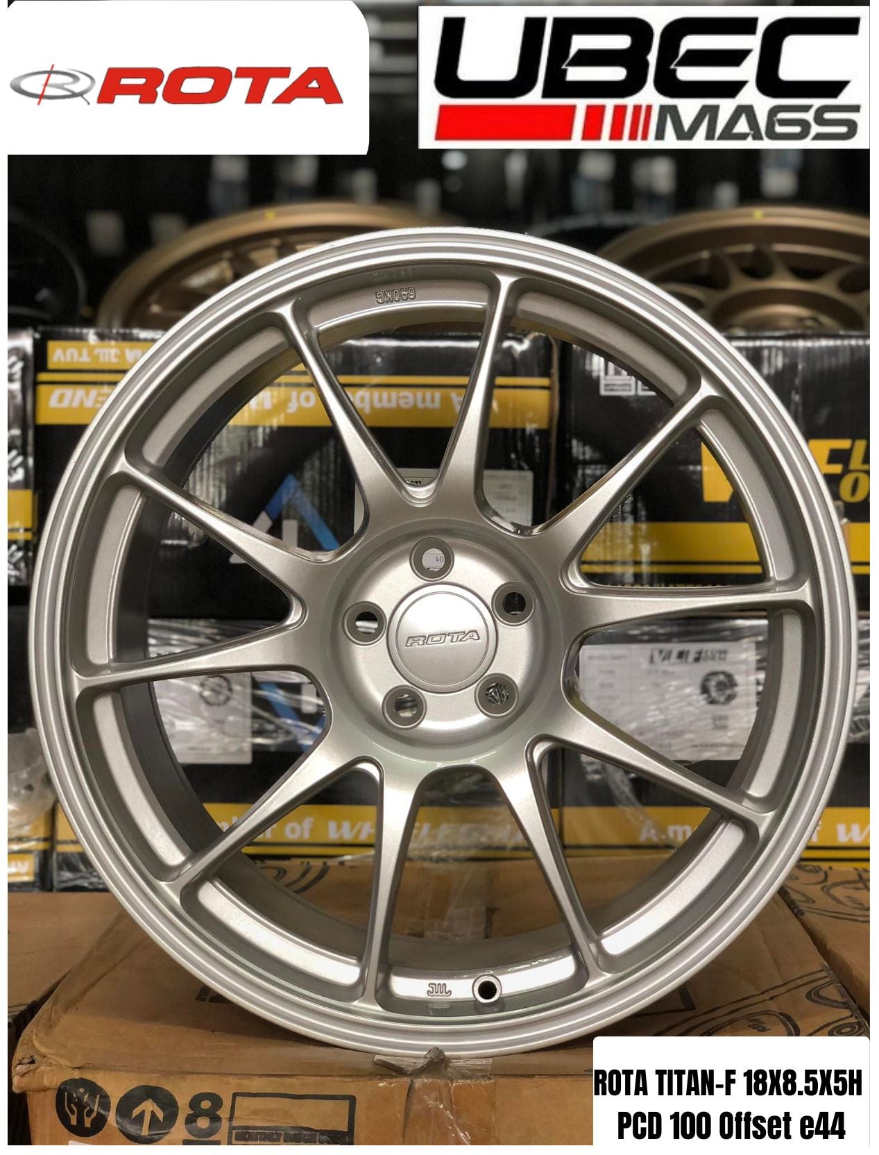 ROTA TITAN-F 18X8.5X5H/100 PLAIN SILVER – UbecMags