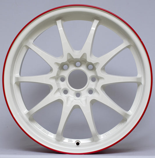 ROTA Circuit 10 15x6.5x4H/100-114.3White with Red Lip