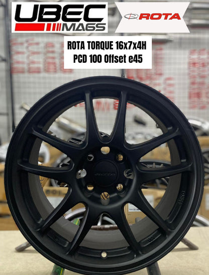 ROTA TORQUE 17X7.5X4H/100 FLAT BLACK